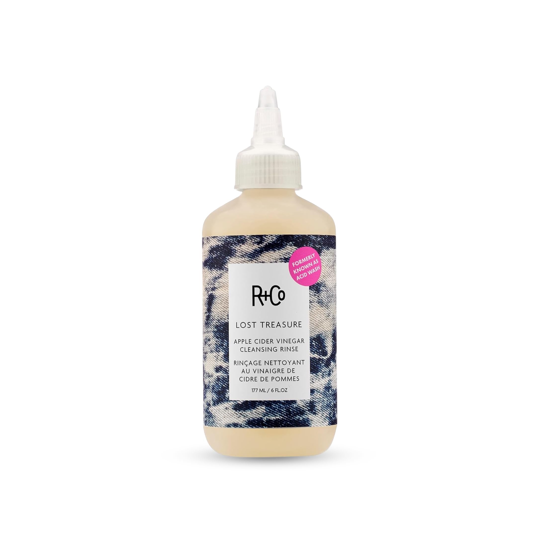 R+CO Lost Treasure: botella-enjuague con vinagre de manzana para limpieza suave del color.