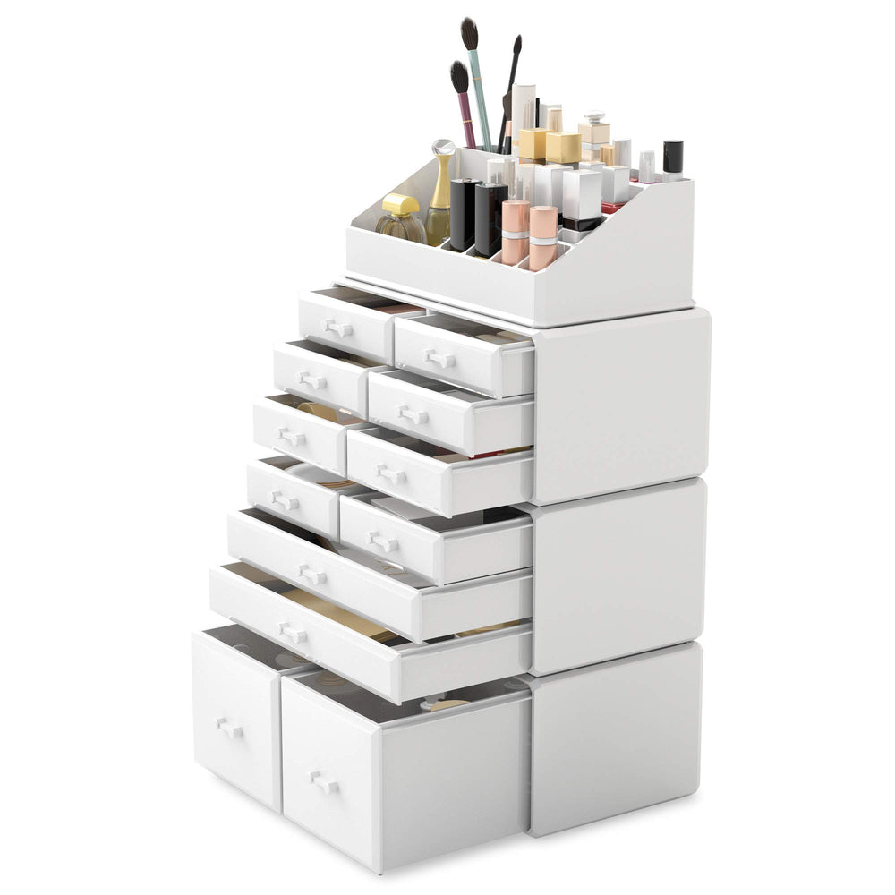 Aspecto limpio con compartimentos para organizar cosméticos READAEER.
