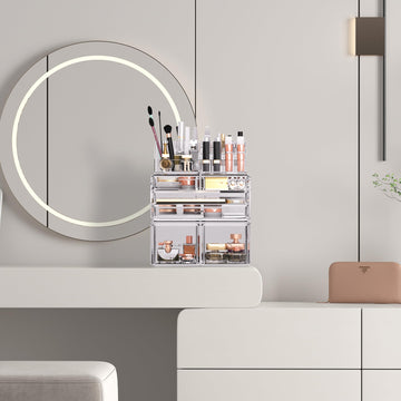 READAEER organizador maquillaje, cajones pequeños para brochas y esmaltes.