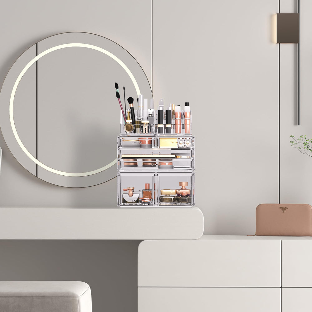 READAEER organizador maquillaje, cajones pequeños para brochas y esmaltes.