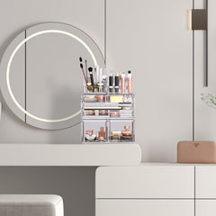 READAEER organizador maquillaje, cajones pequeños para brochas y esmaltes.
