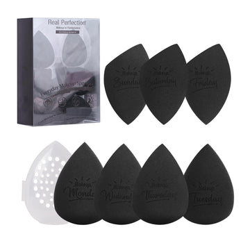 Real Perfection esponjas maquillaje, conjunto de 7 piezas, acabado suave para piel
