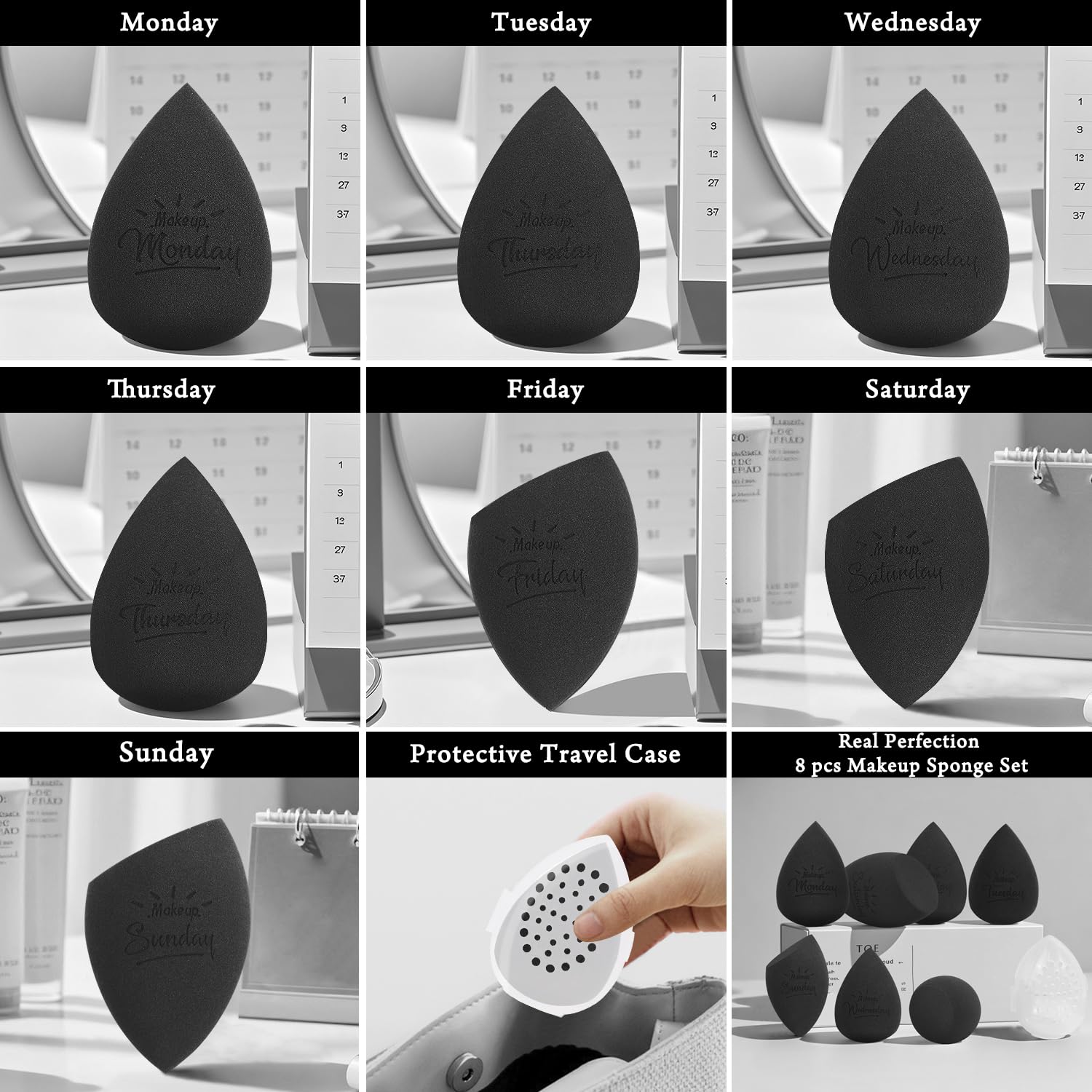 Esponjas sin látex de Real Perfection, textura suave para aplicación precisa