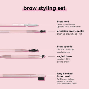 Real Techniques Brow Styling Set, dúo 606/601, brocha angular y cepillo espiral para fijar.