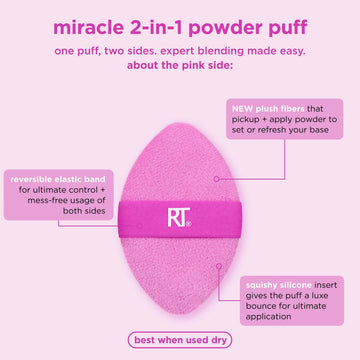 Real Techniques Miracle 2-en-1: lado rosa para fijar base con precisión.