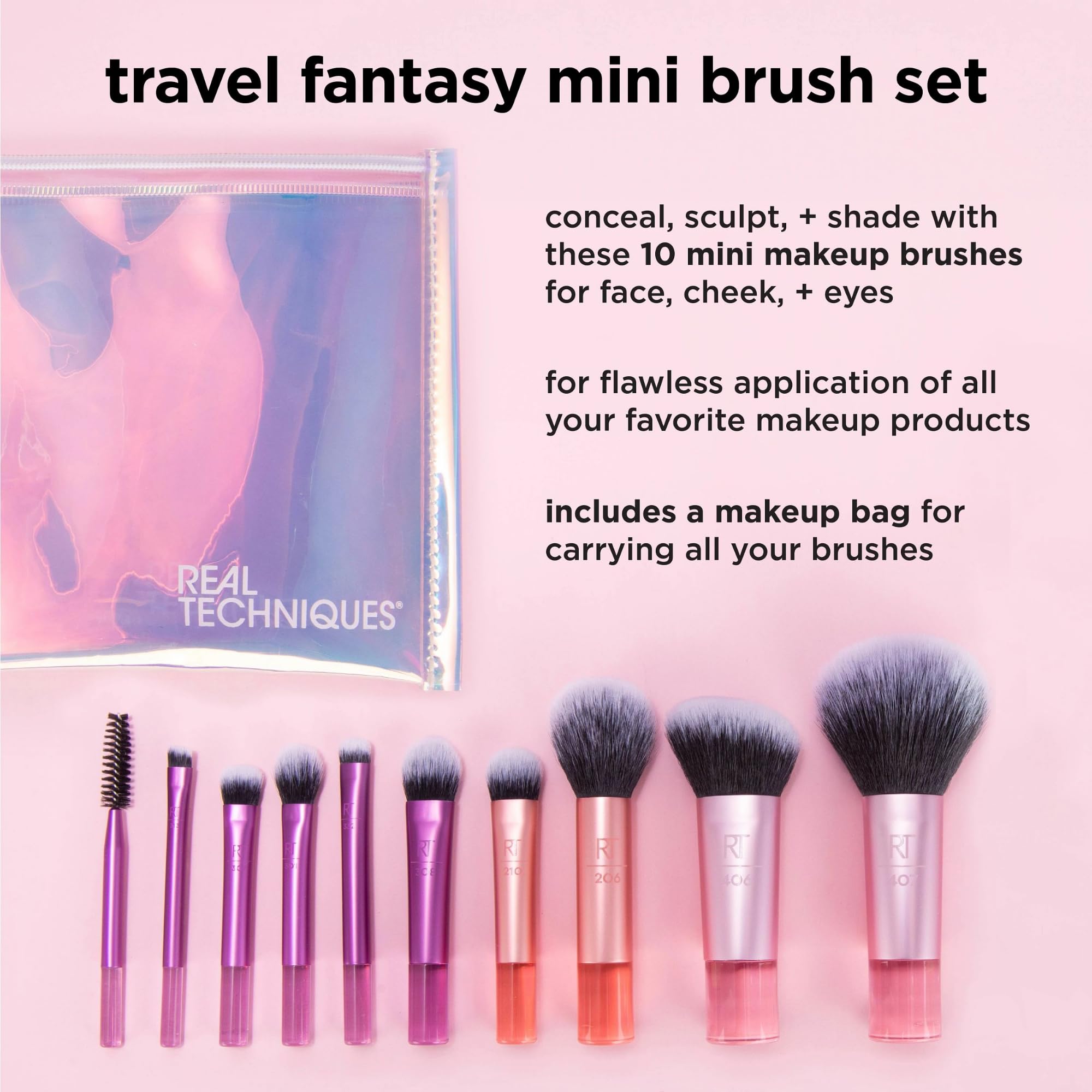Real Techniques Travel Fantasy Mini: brocha multitarea ideal para base y corrector.