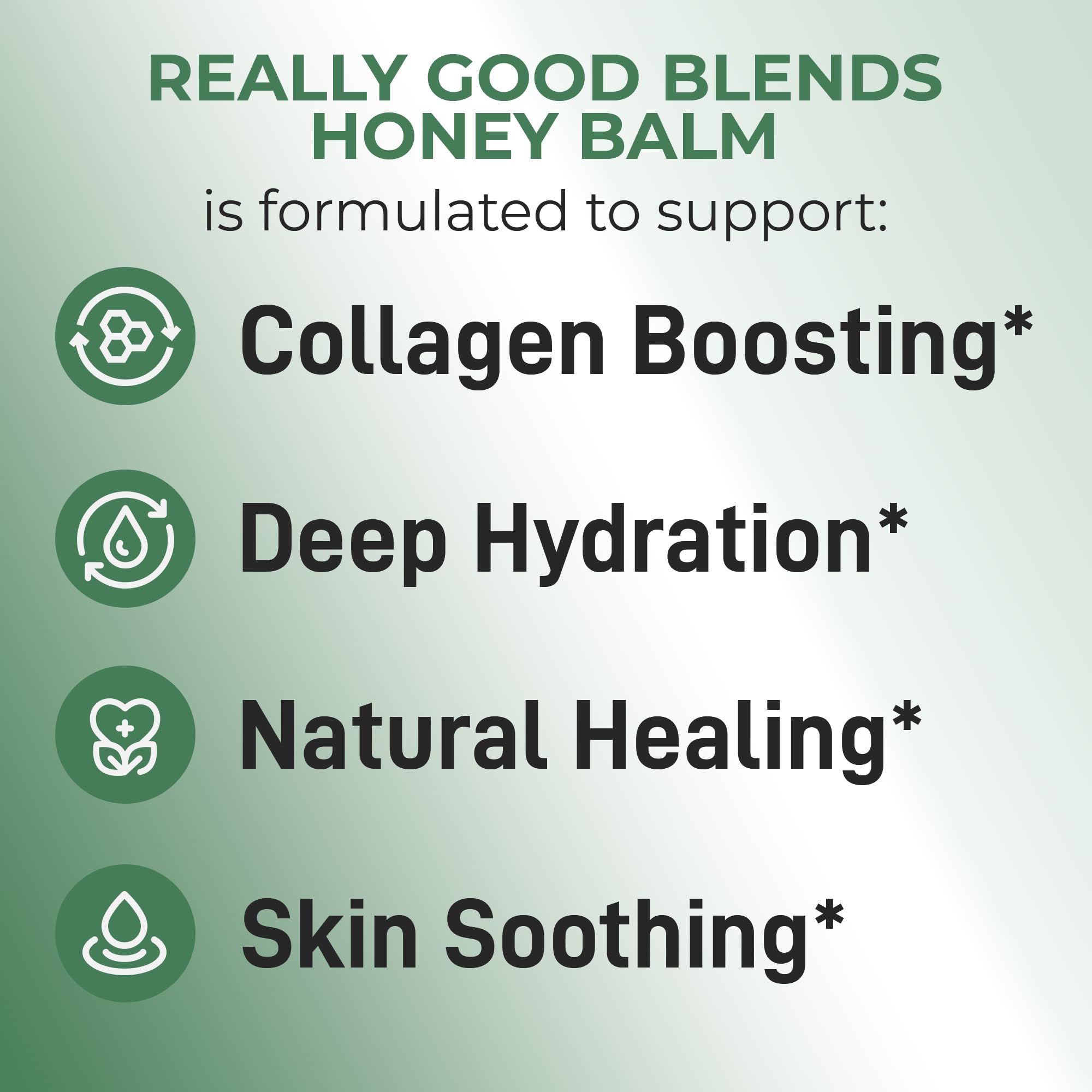 Really Good Blends bálsamo con ingredientes naturales: sebo, miel, cera de abejas, aceite de oliva y lavanda.