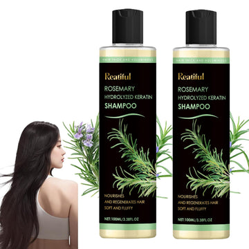 REATIFUL champú romero - botella visible, cuidado diario para cabello con romero.