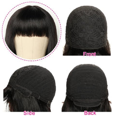 Rebasar bob corto de talla media con cap ajustable para comodidad.