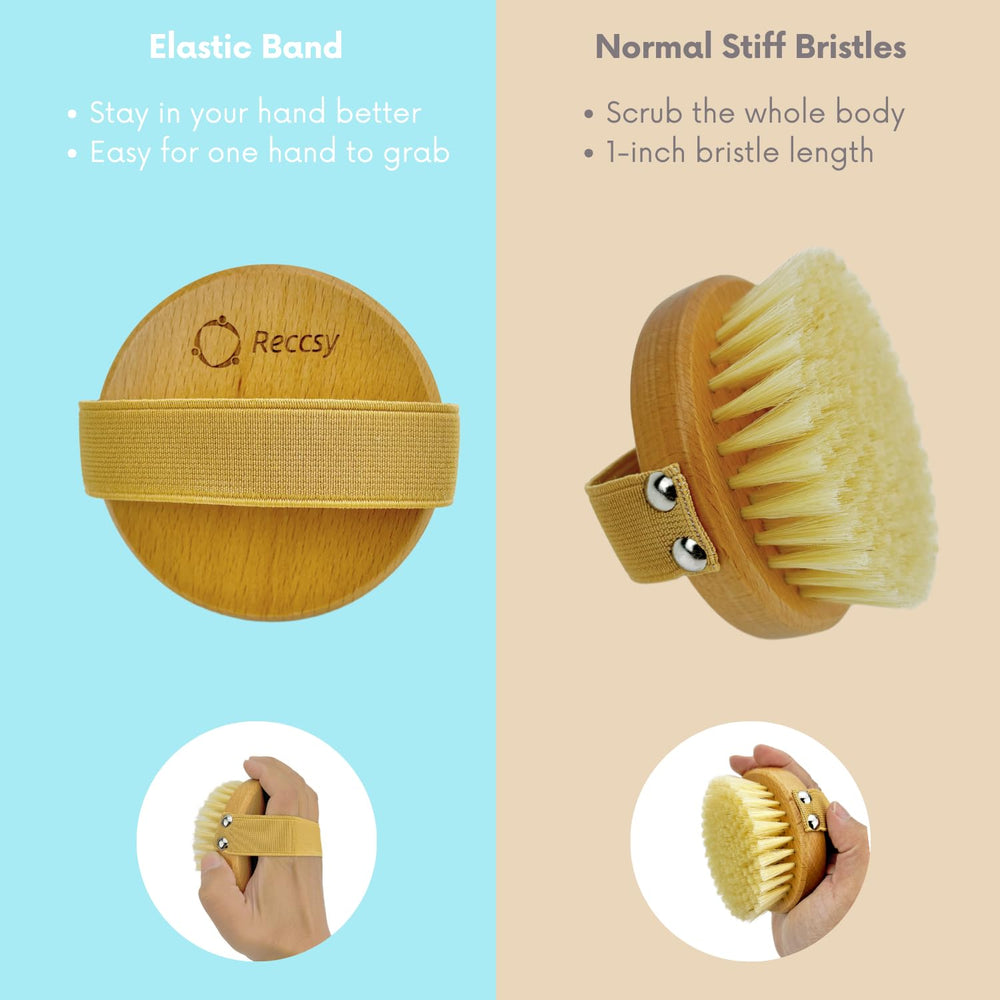 Reccsy cepillo facial seco, cerdas suaves para rostro, cuello y escote.