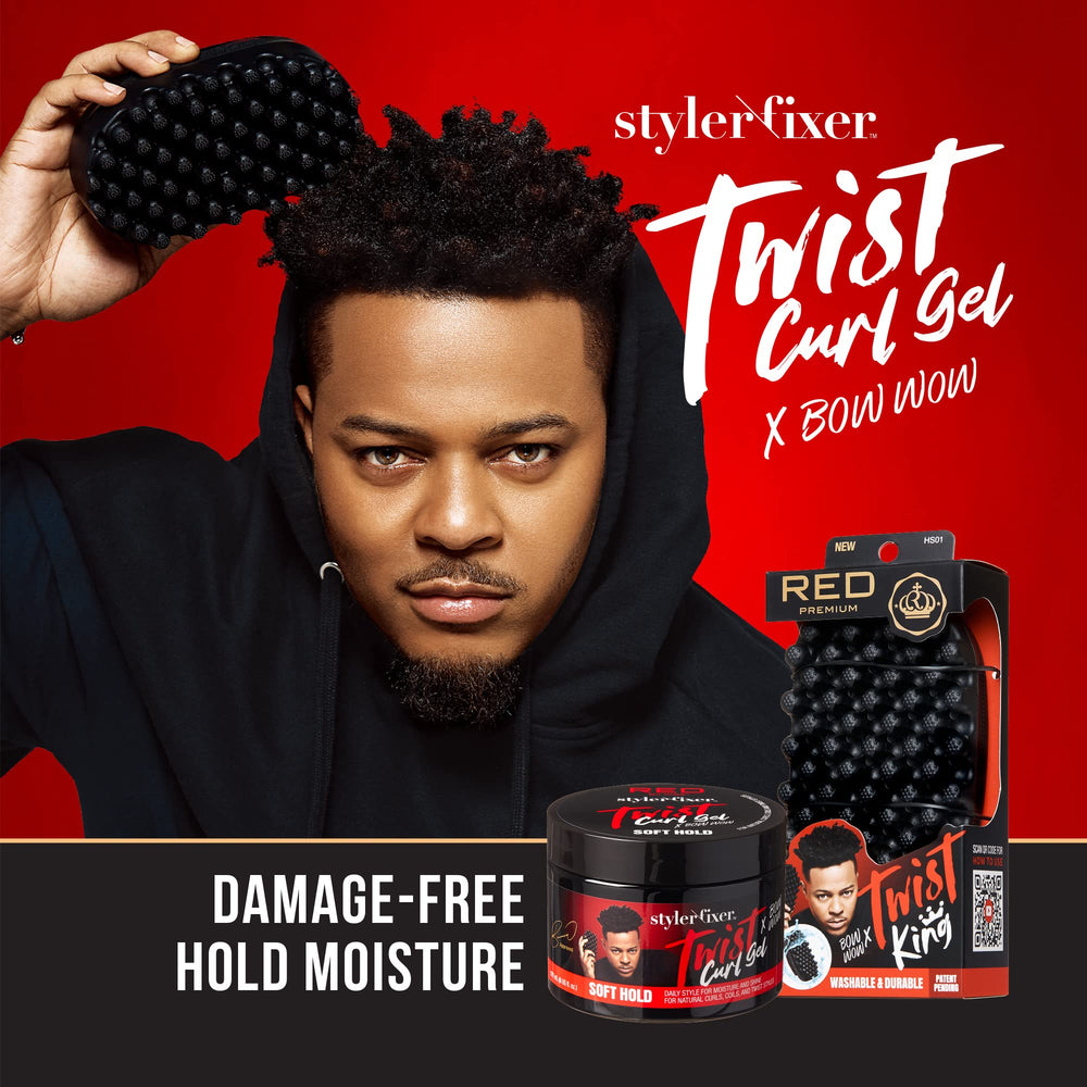 RED de Kiss Bow Wow Styler: brillo natural con brocha que cuida el cabello.