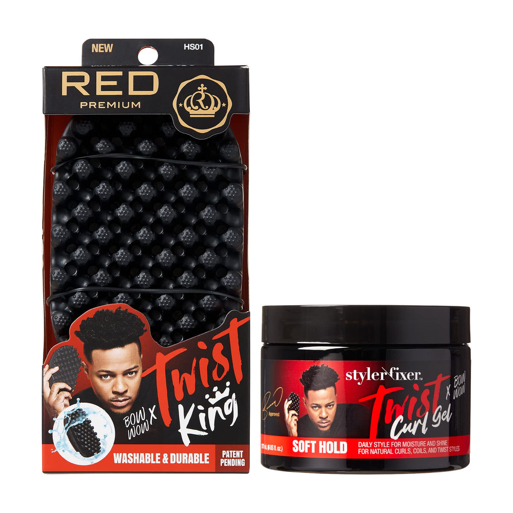 RED de Kiss Bow Wow Styler: brocha duradera para rizos definidos y acabado limpio.