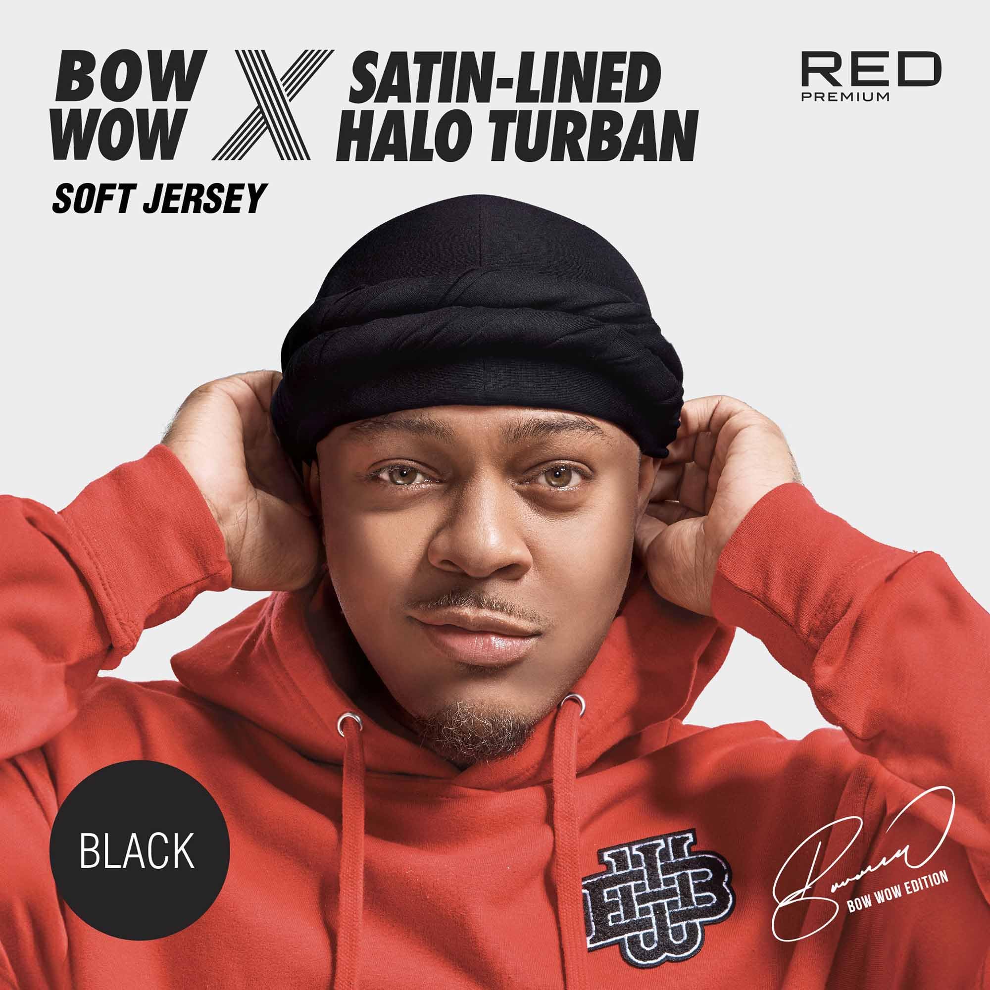 Red by Kiss Bow Wow turbante halo disponible en Jersey y terciopelo para estilo y textura.