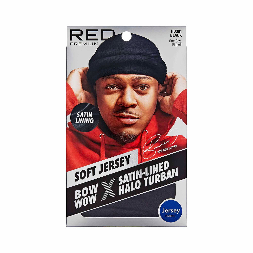 Red by Kiss Bow Wow turbante halo Jersey negro, ligero y cómodo para uso diario.
