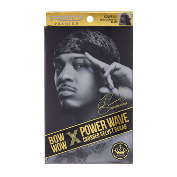 Durag Red by Kiss Bow Wow X Power Wave en negro para definir ondas y estilo