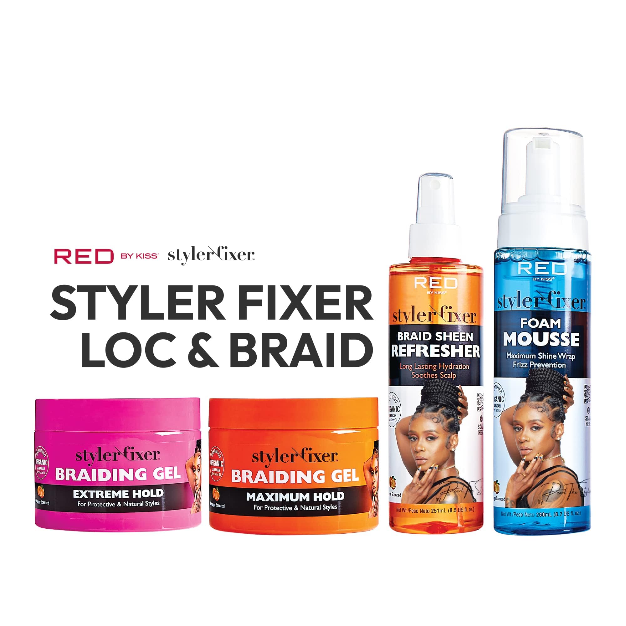 Red by Kiss Brillo Alto Duradero para Trenzas con aspecto saludable.