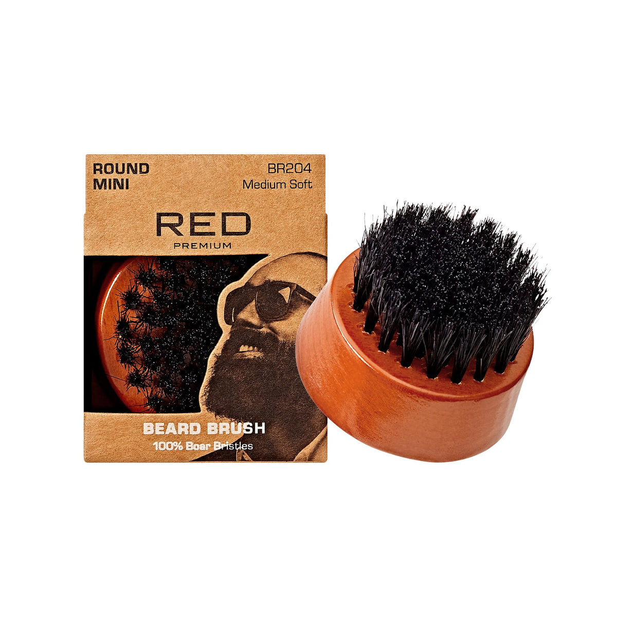 RED by Kiss, cerdas de jabalí naturales para un cepillado suave de la barba.