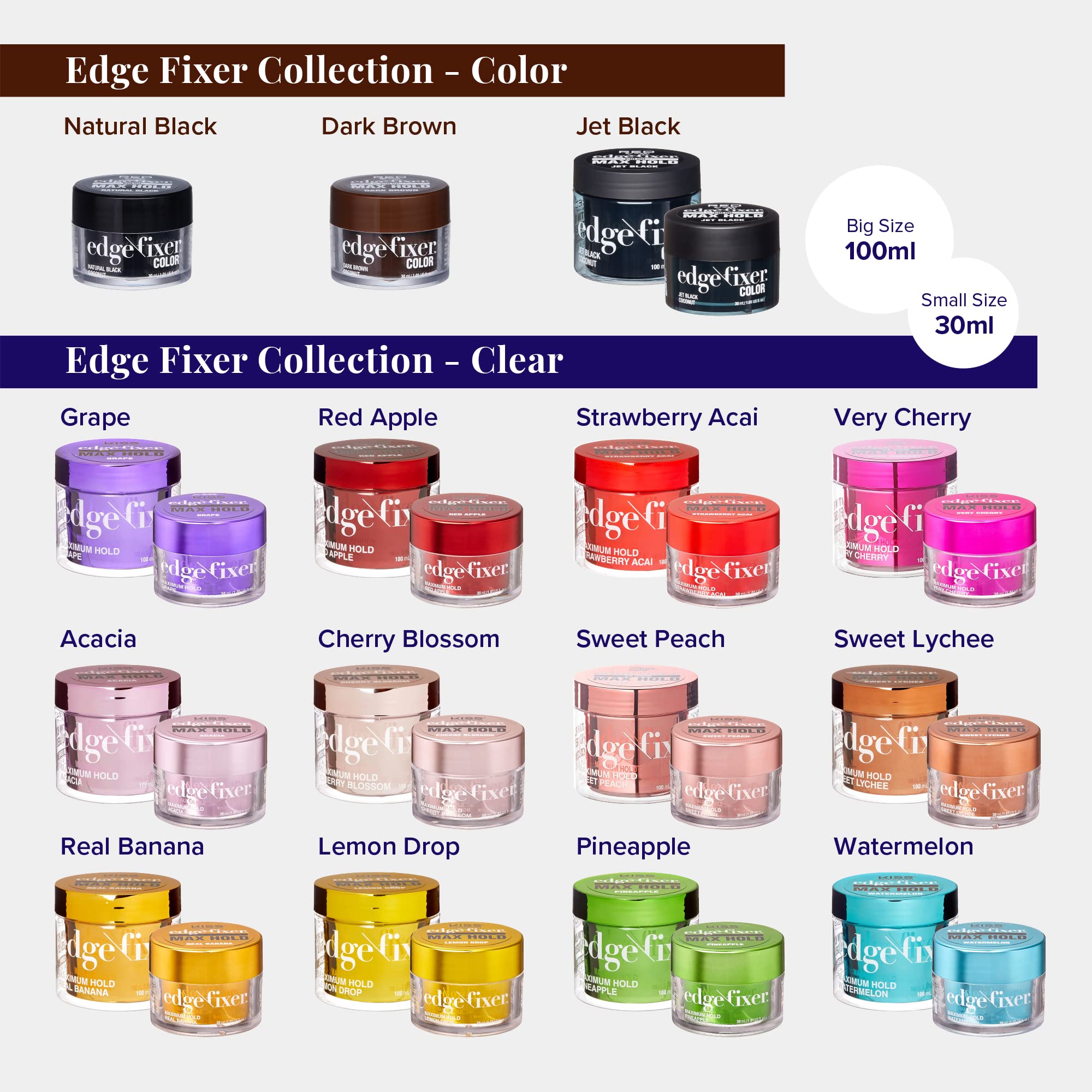Red by Kiss Edge Fixer disponible en 15ml 30ml 100ml para viaje y casa