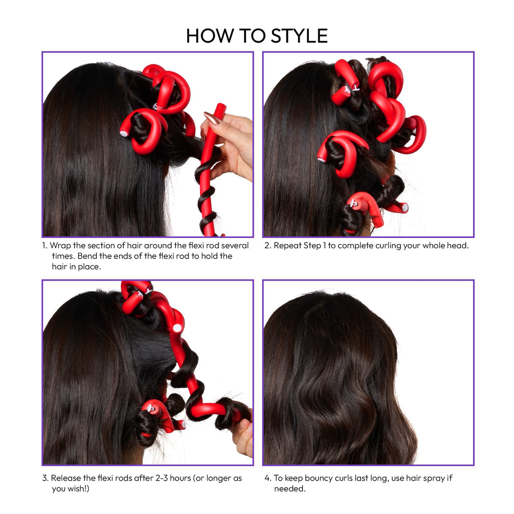 Red by Kiss Flexi Rods sin deslizamientos gracias a su diseño flexible