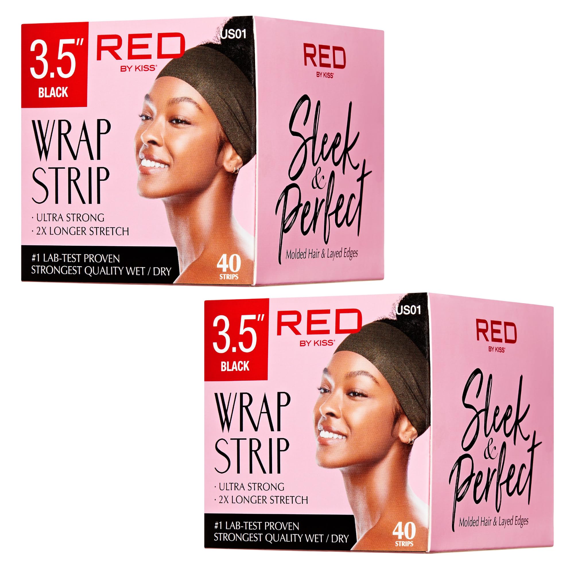 Red by Kiss Hair Wrapping Strip: paquete de 40 tiras blancas para fijación duradera.