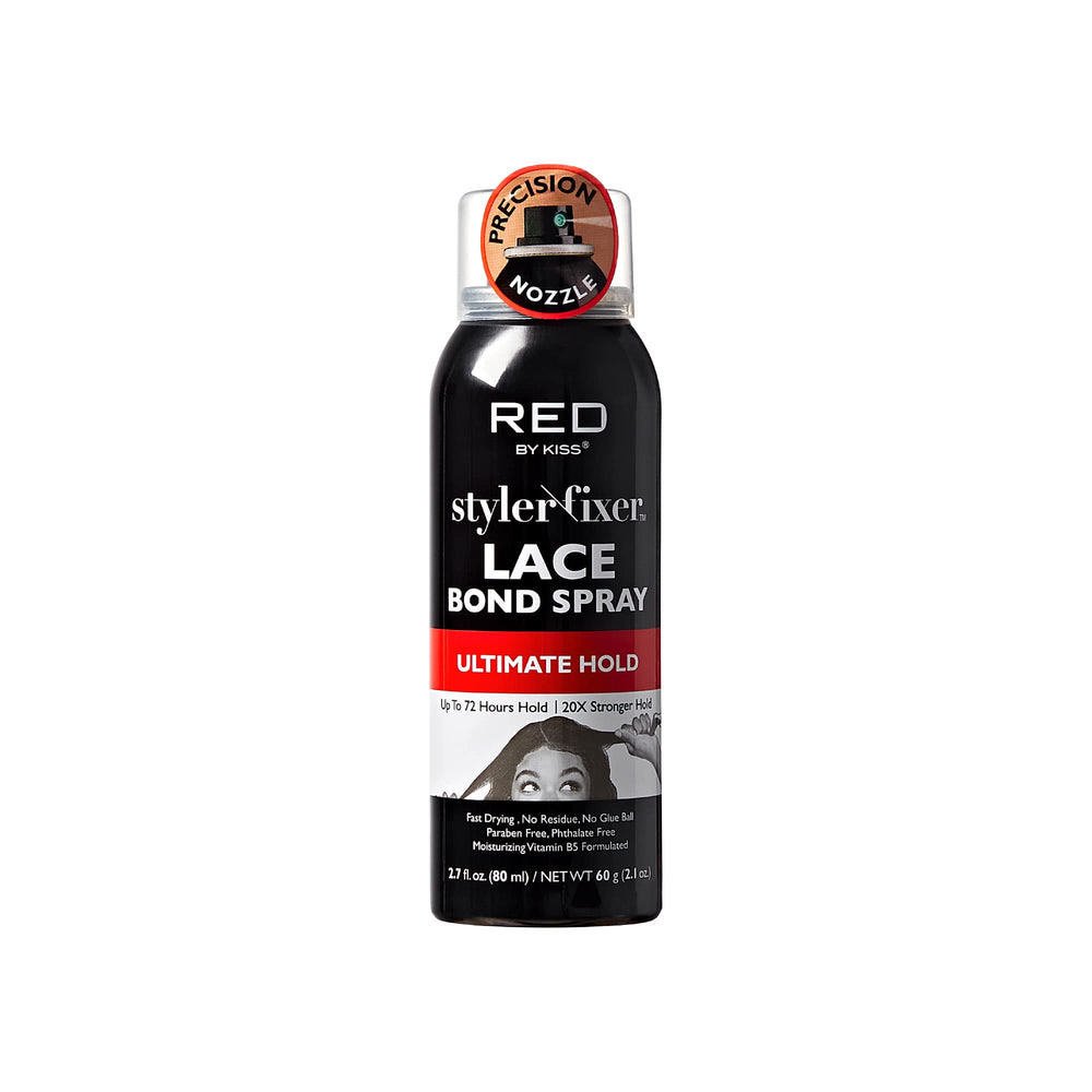 Red by Kiss Lace Bond Spray: precisión en la aplicación sobre el encaje para un acabado natural.