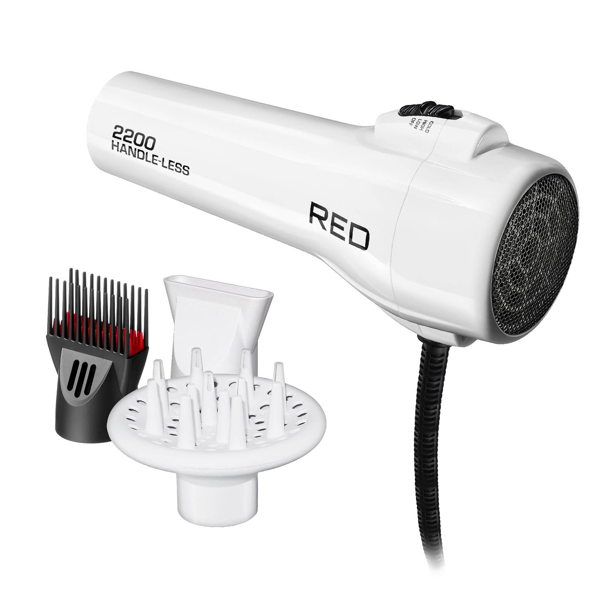 Red by Kiss secador sin mango 2200W para manejo cómodo desde cualquier ángulo