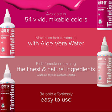 Red By Kiss Tintation, base de aloe vera cuida el cuero cabelludo durante la coloración.