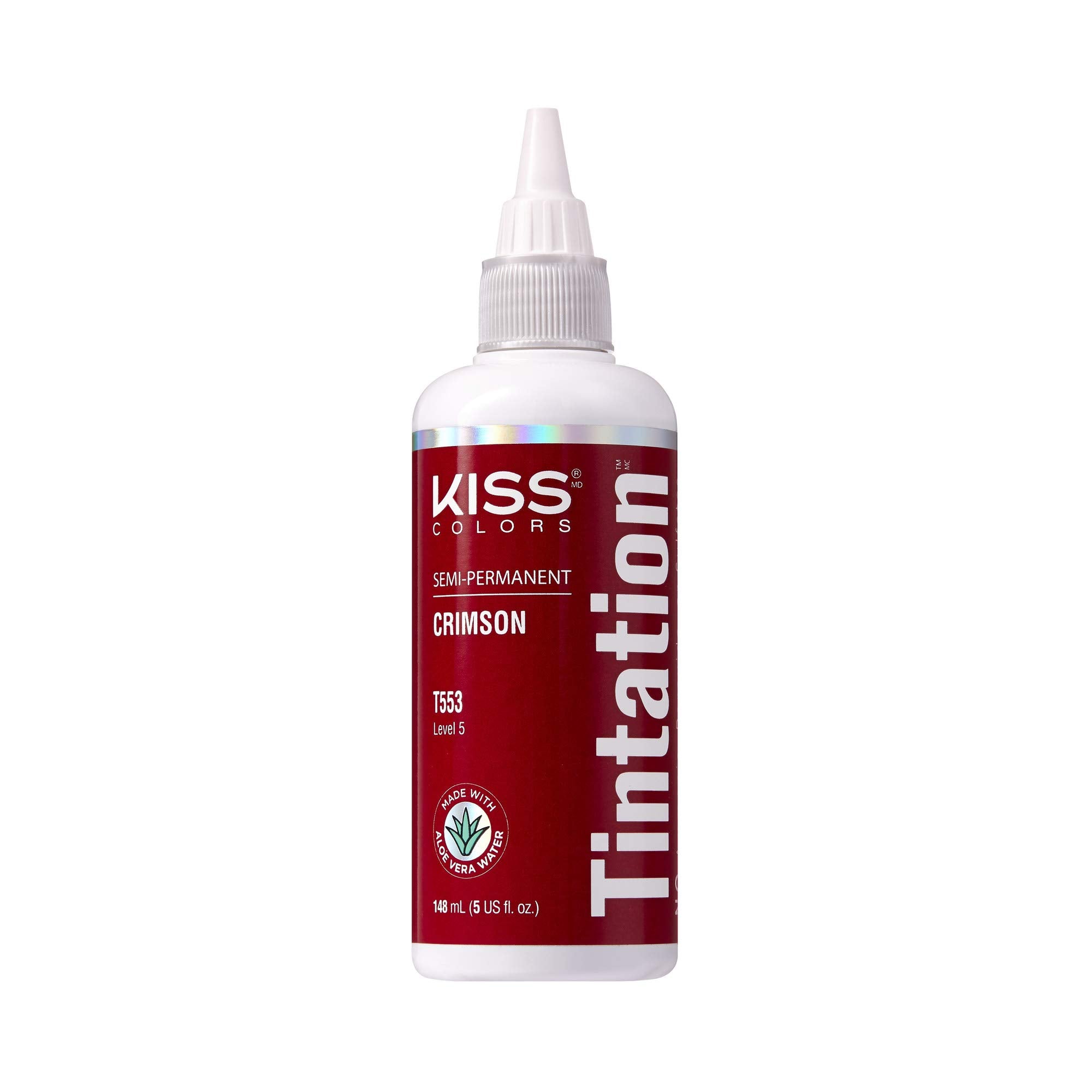 Red By Kiss Tintation, bote carmesí, color intenso y duradero.