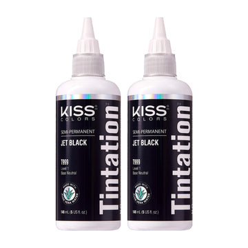 Tintación de Red by Kiss en botella de 5 oz, tono negro azabache, color intenso