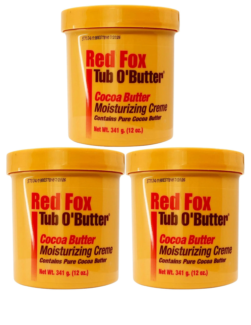 Red Fox pack de tres cremas manteca de cacao para hidratación diaria.