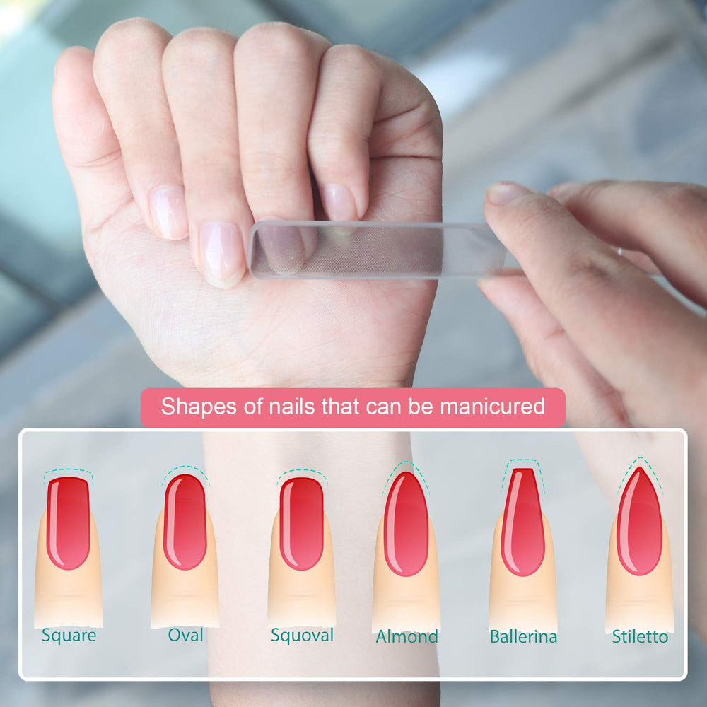 RedFlow juego de dos limas nano de vidrio para manicura en casa.