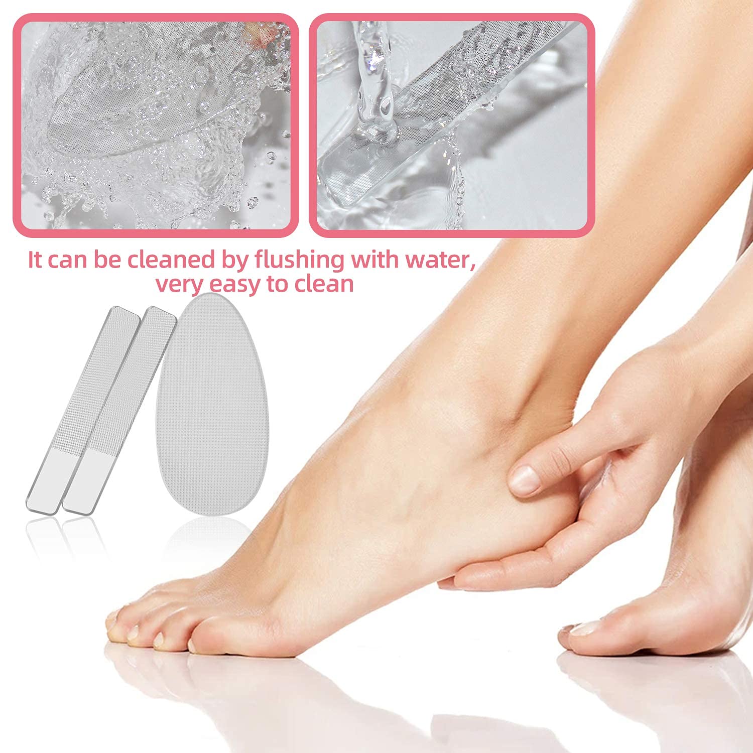 RedFlow juego de dos limas nano de vidrio para manicura y pedicura.