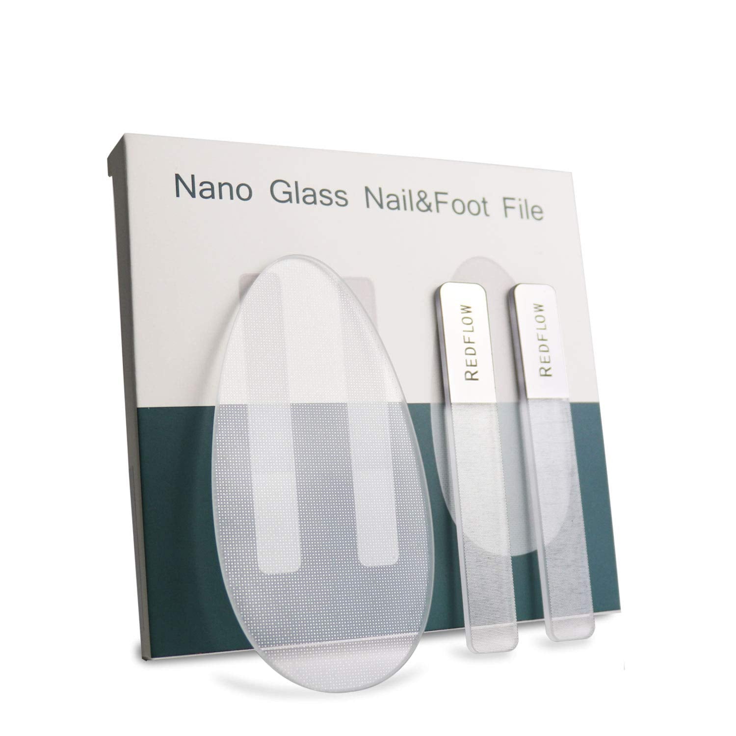 RedFlow lima de uñas de vidrio nano para uñas naturales con acabado suave.