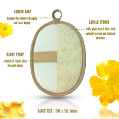 ReedChaCha lufa natural, exfoliación dual para piel suave y limpia.