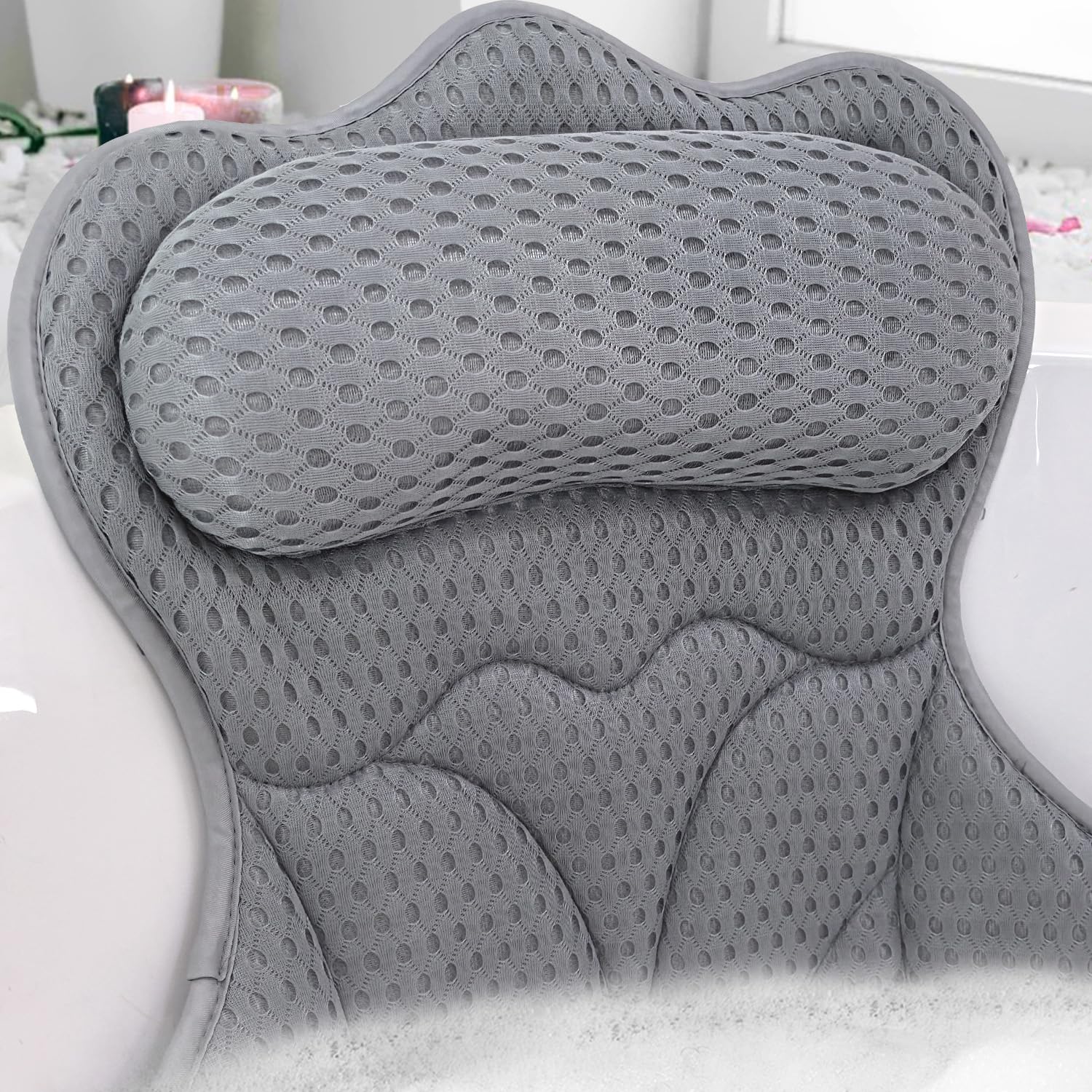 Almohada REEZEIVI con soporte para cuello para mayor confort al bañarte.