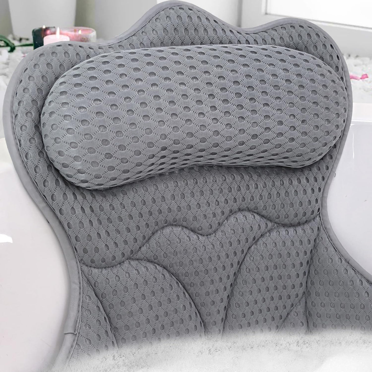 Almohada REEZEIVI con soporte para cuello para mayor confort al bañarte.