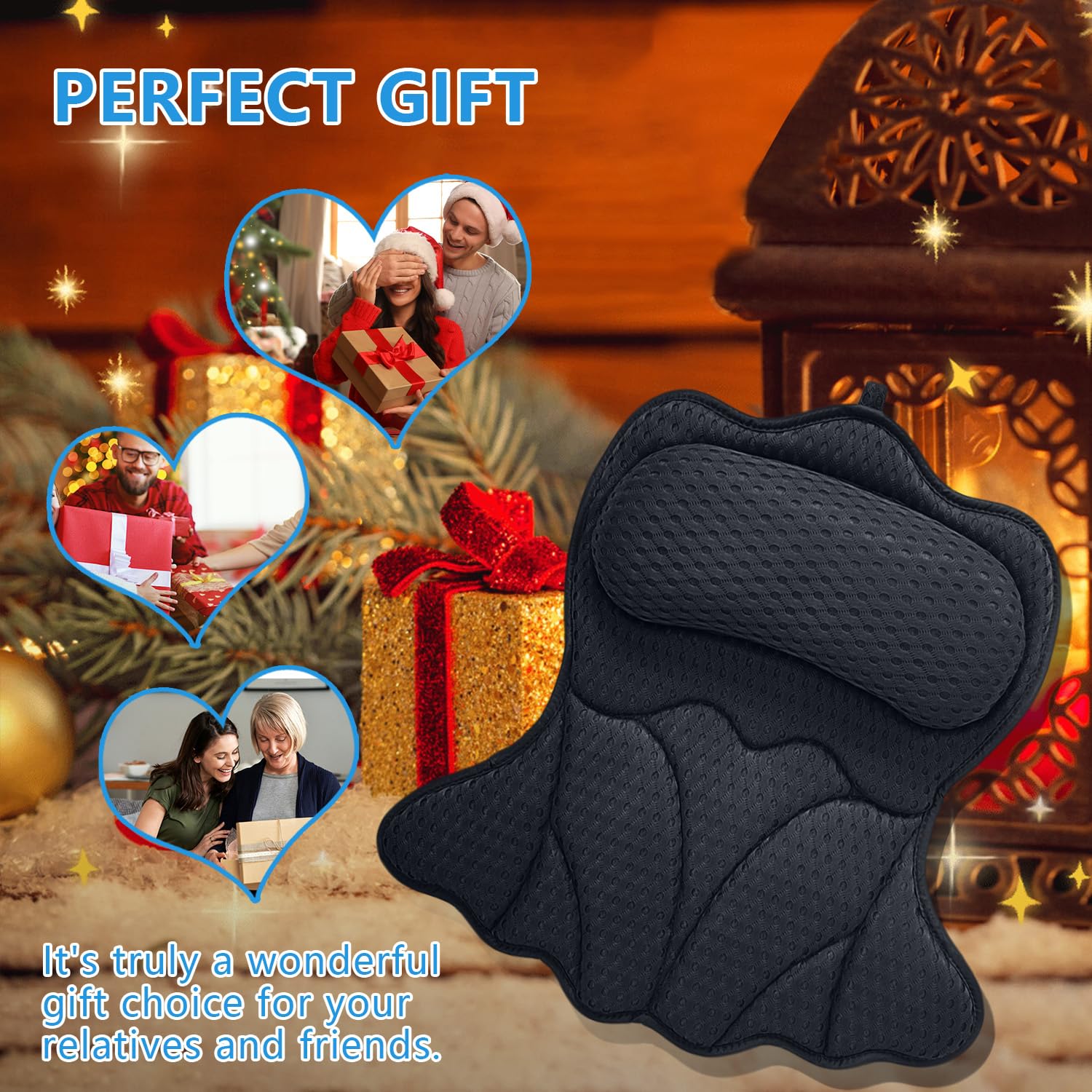 Color negro de la almohada REEZEIVI para combinar con cualquier baño.