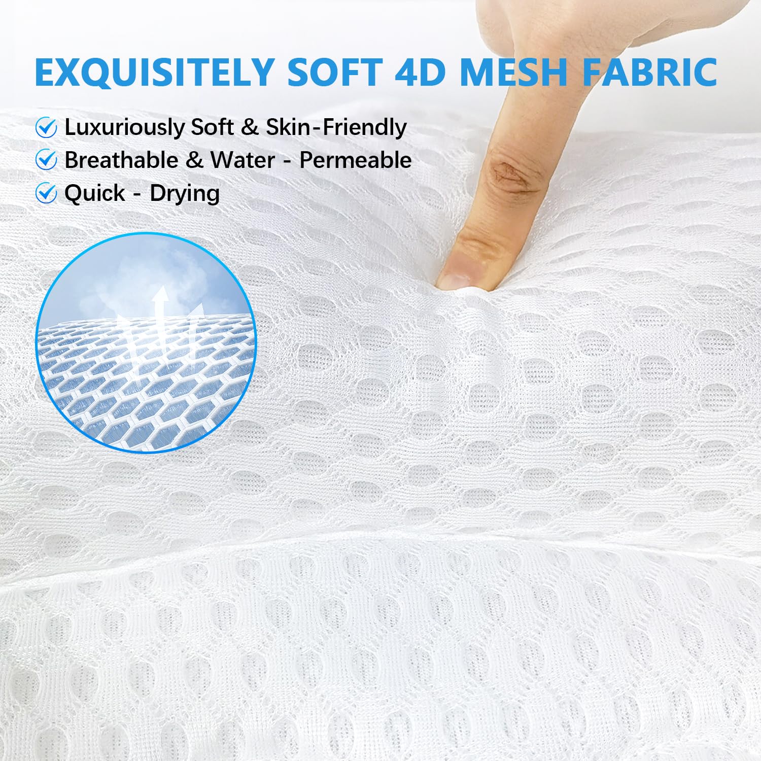 Almohada REEZEIVI con 6 ventosas antideslizantes para fijación estable.