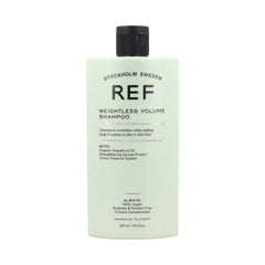 REF Champú de Volumen Ligero: cuerpo sostenible y brillo al verter.