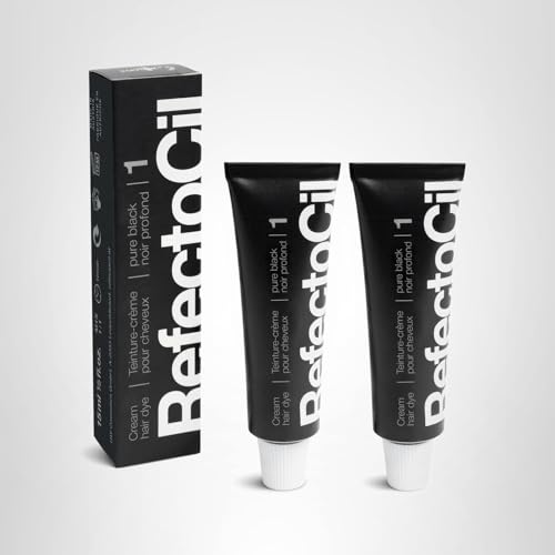 RefectoCil crema tintura negro N.º 1, aplicación suave para tono oscuro natural.