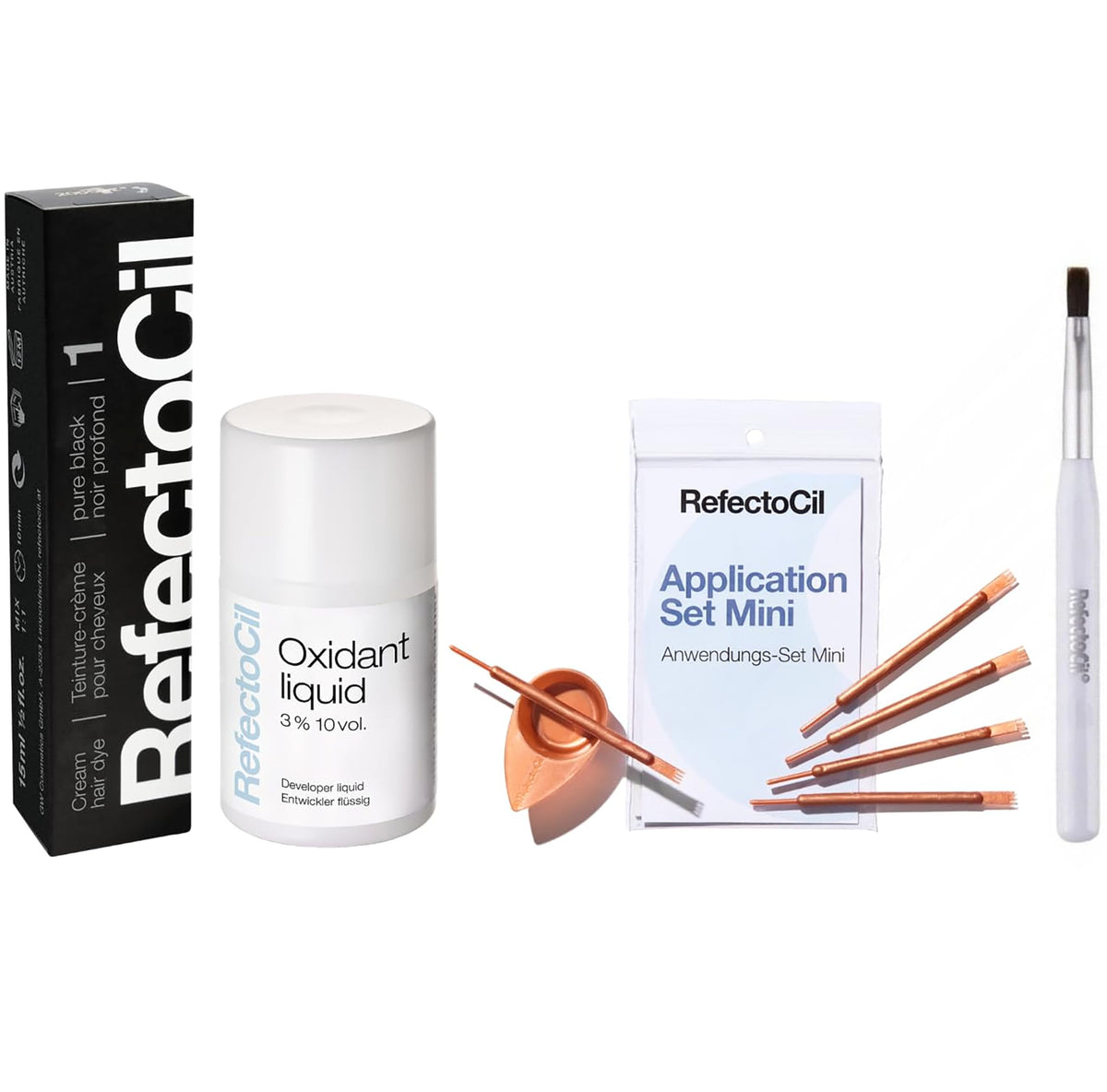RefectoCil Negro crema-tinte para cejas y pestañas, color intenso