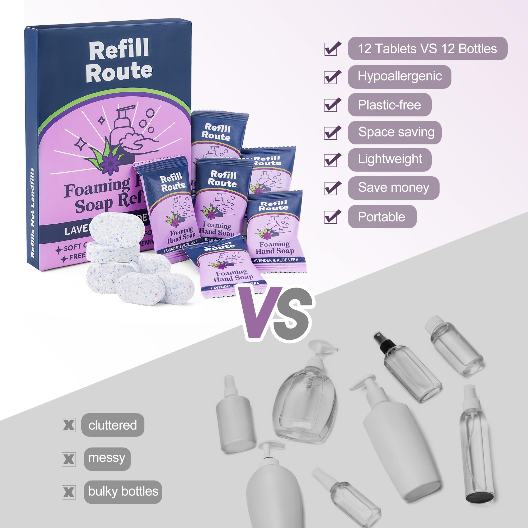 Refill Route uso hogar viaje camping muestra portabilidad y conveniencia.