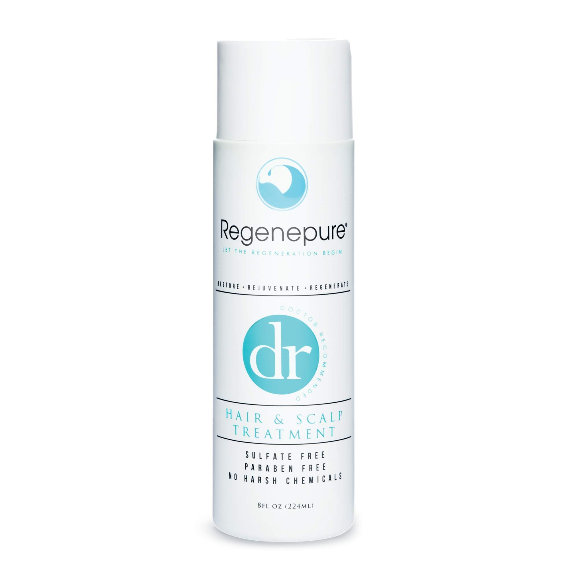 REGENEPURE DR Shampoo en botella muestra limpieza suave del cuero cabelludo