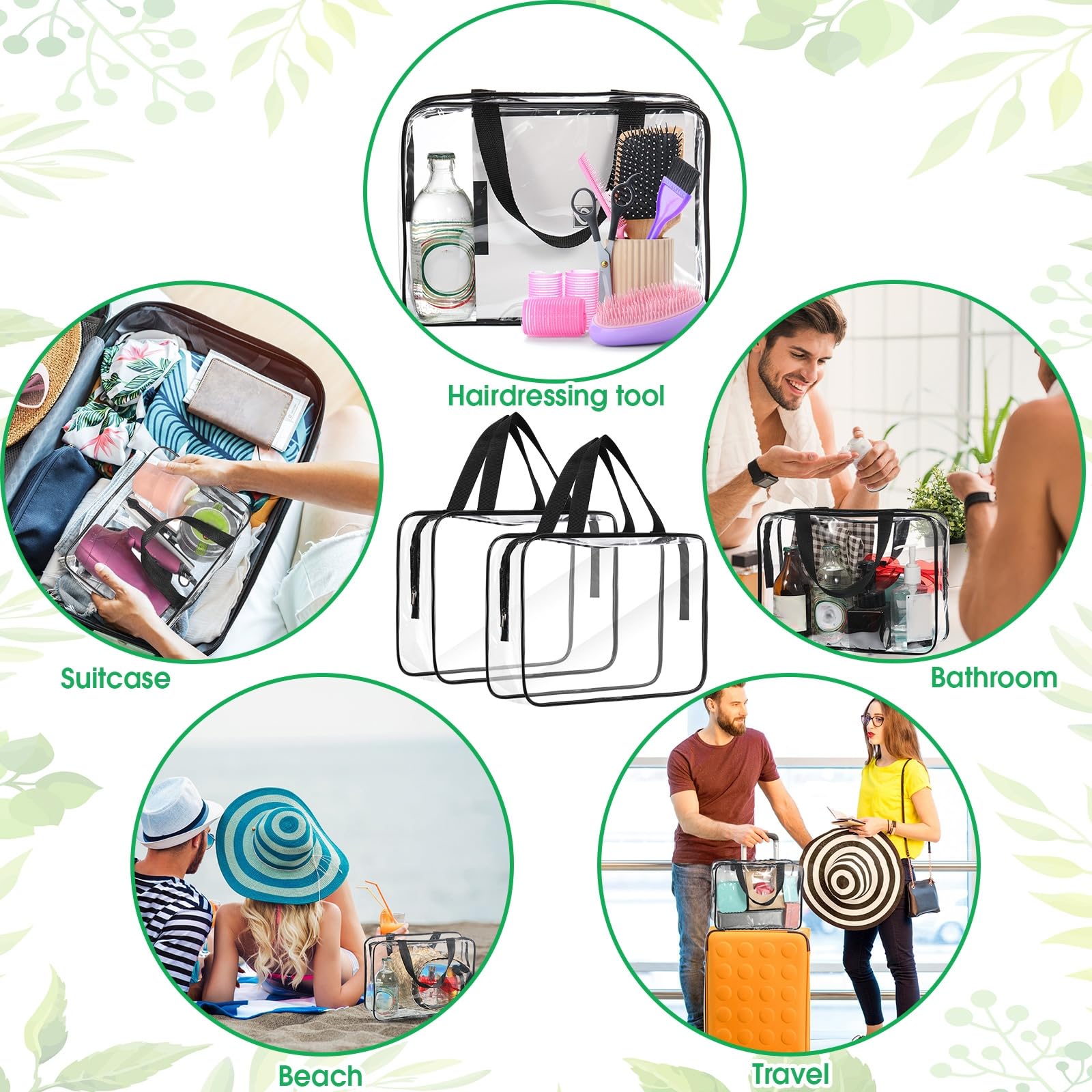 Sac transparent Reginary idéal pour le rangement multi-usage en sport, travail et maison.