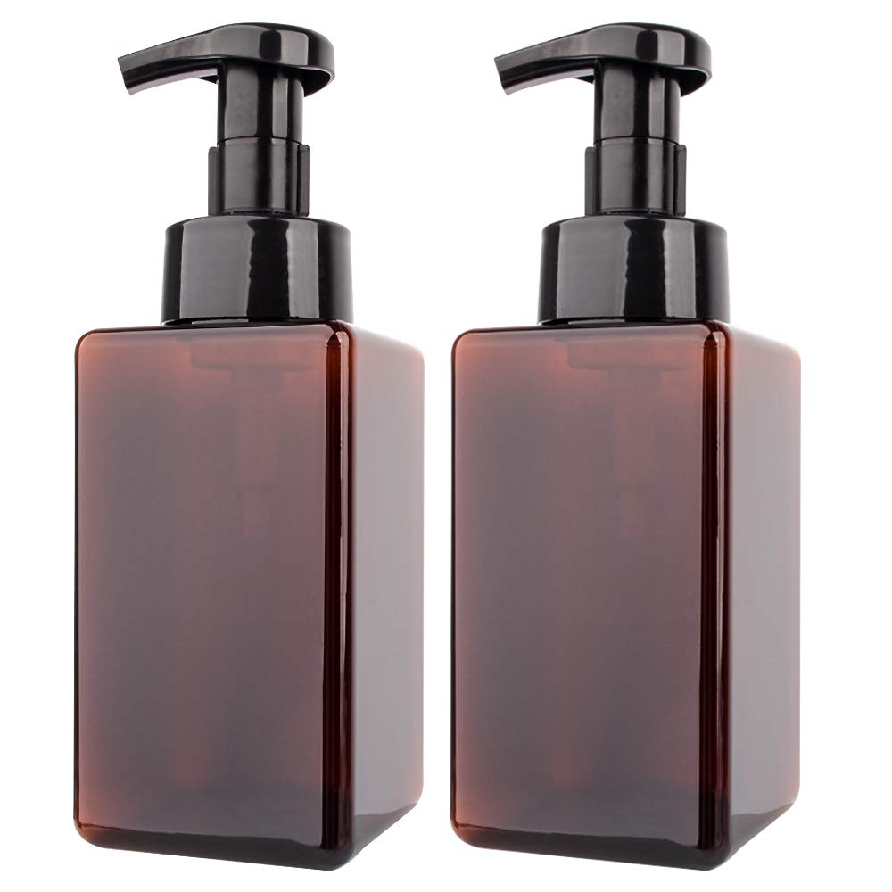 Dispensadores de espuma rejomiik de 450 ml en ámbar para baño y cocina.