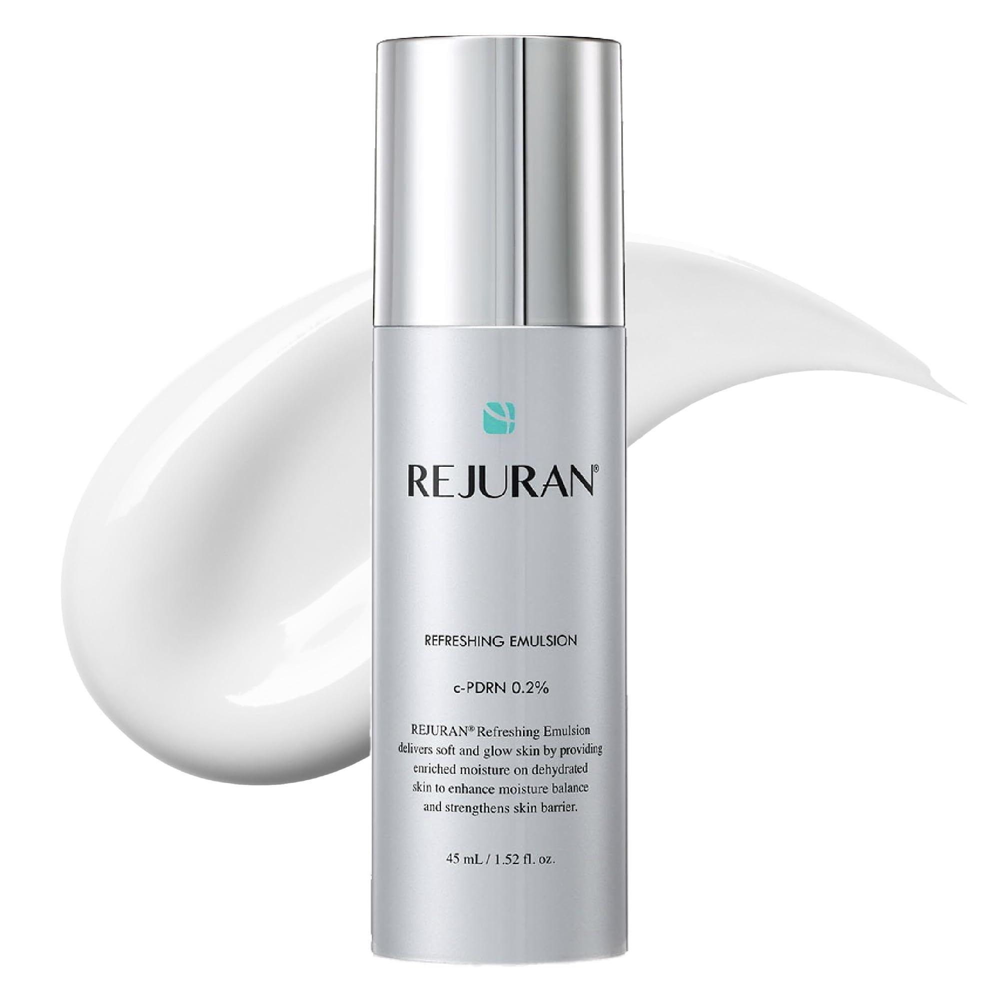 REJURAN Emulsión Refrescante en frasco para hidratación duradera y cuidado suave.