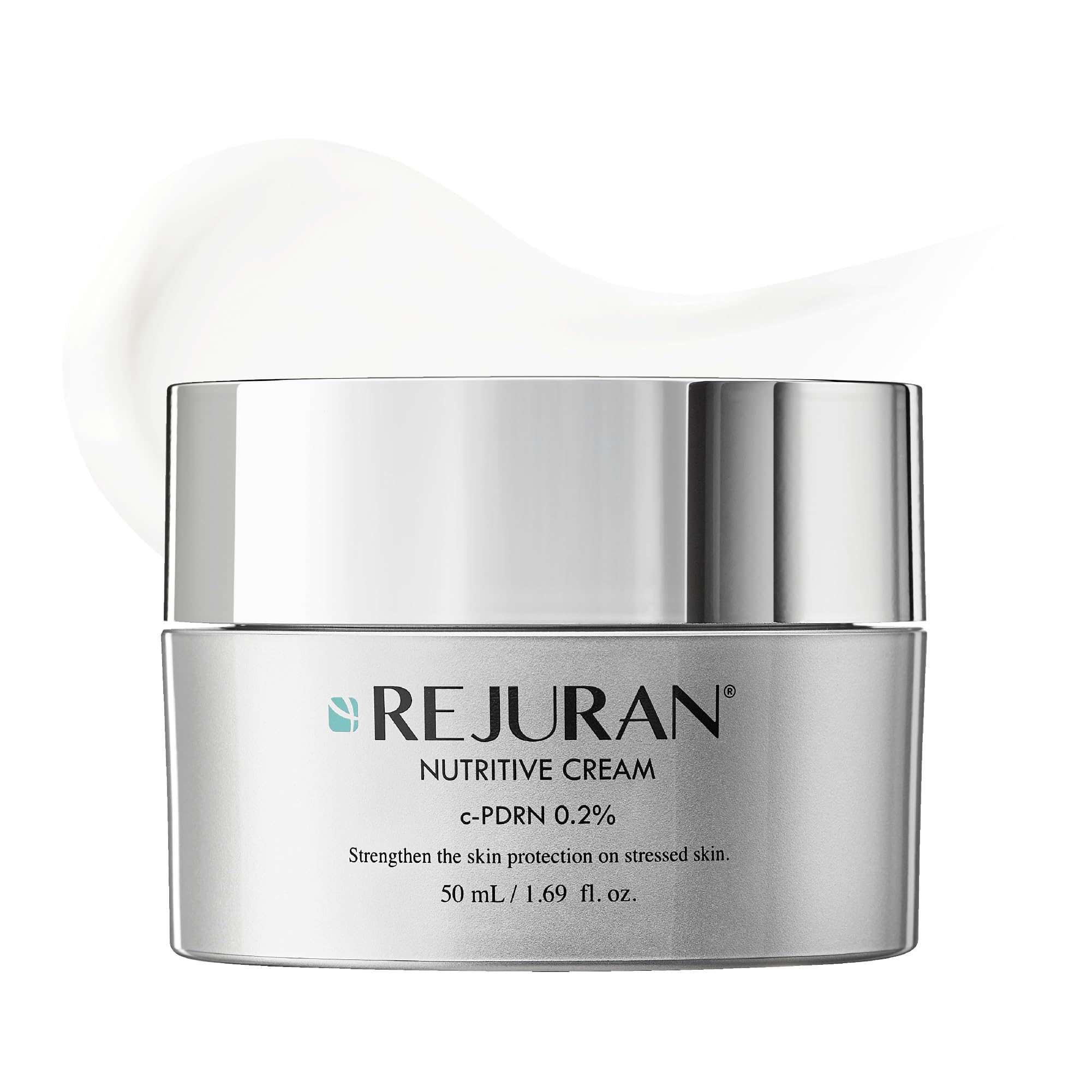 REJURAN Nutritive Cream: bote frontal, hidratación profunda para piel suave y radiante.
