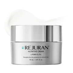 REJURAN Nutritive Cream: bote frontal, hidratación profunda para piel suave y radiante.