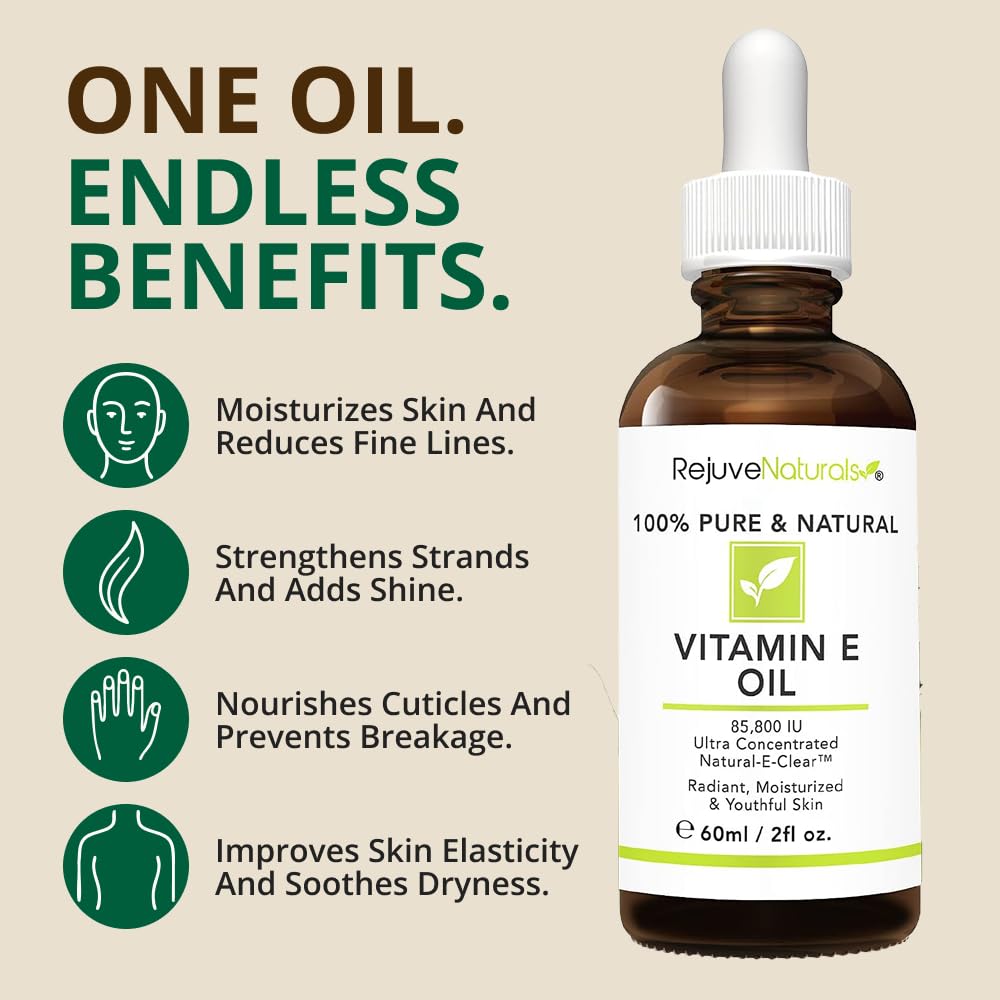 Estimulación suave de colágeno con Vitamina E natural de Rejuve Naturals.