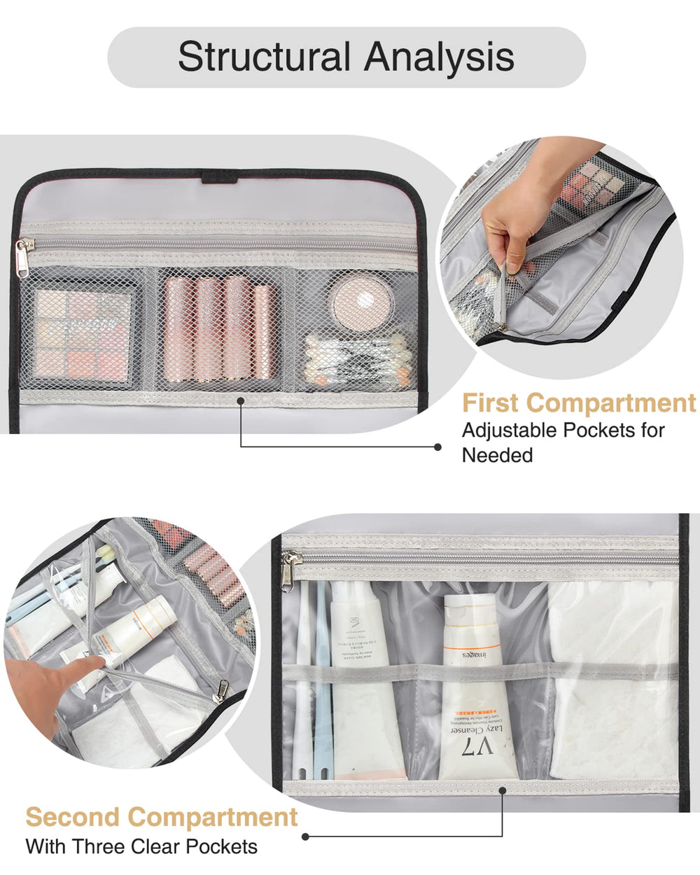 Relavel bolsa de aseo viajera gancho 360 para colgar.